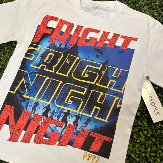 Fright Night Oversized Print Tee (Wte/Royal/Yllw/Red) /D?