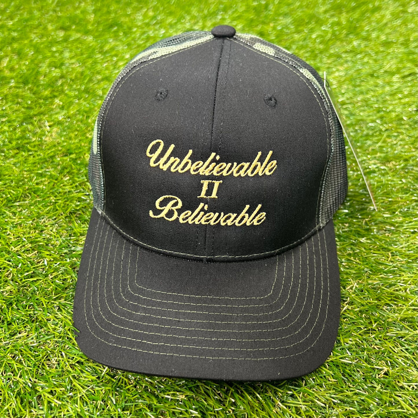 Unbelievable Believable Trucker Hat (Blk/Wte/Gld)