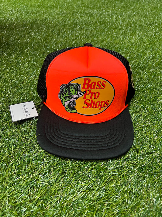 Bass Pro Trucker Hat (Blk/Neon Org)