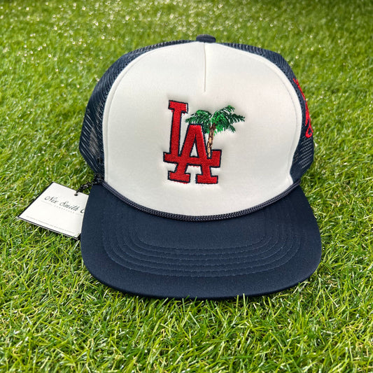 L.A, Hats, Trucker. Style, Snapback, Men, Boys, Teens, Gifts, Blue, White, Red, Wmns, Girls, Boys, White and Blue Hats, Palm Tree, Red White And Blue Hats, Hat, Nix Smith Co, Urban, 