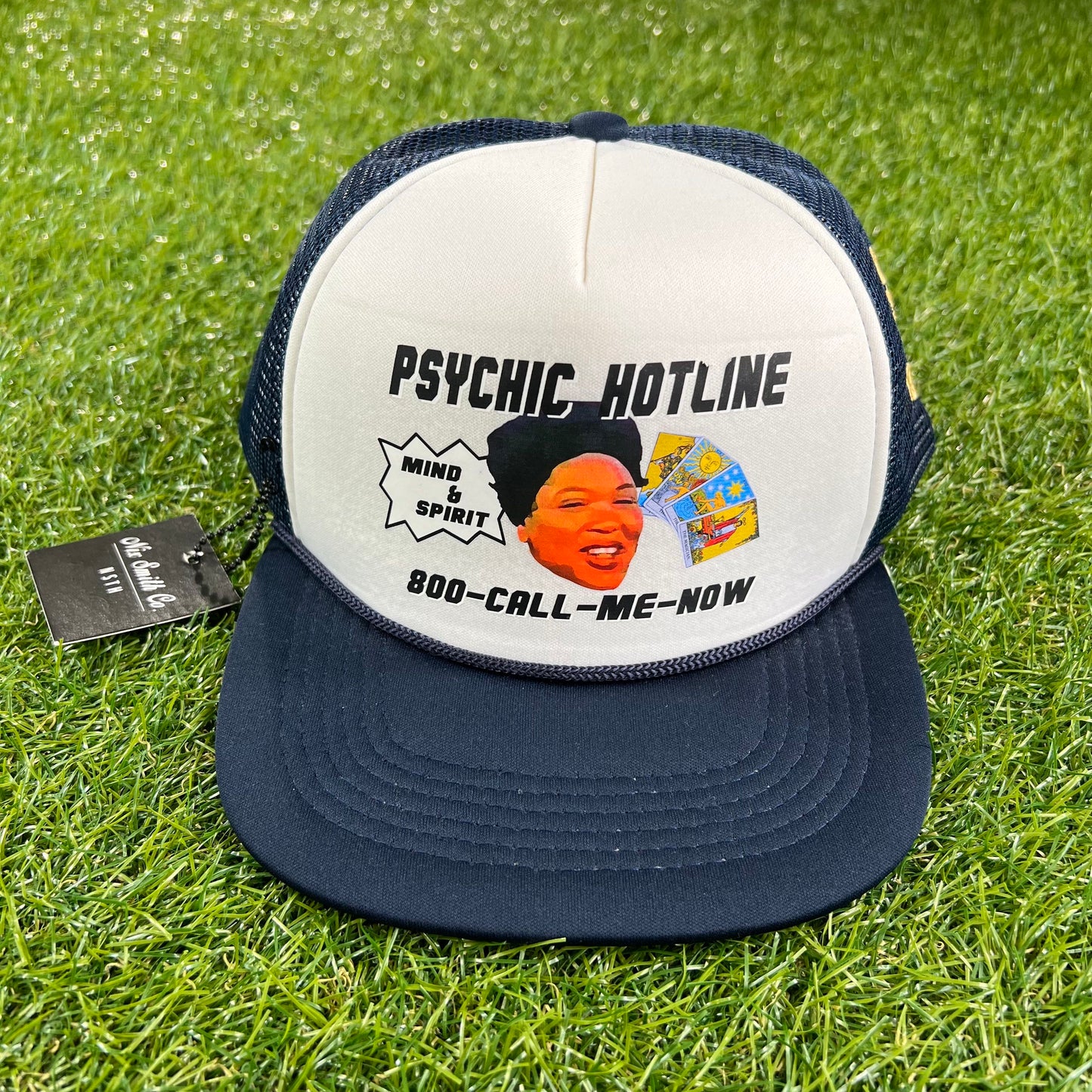Psychic Hotline Trucker Hat (Navy/Wte)