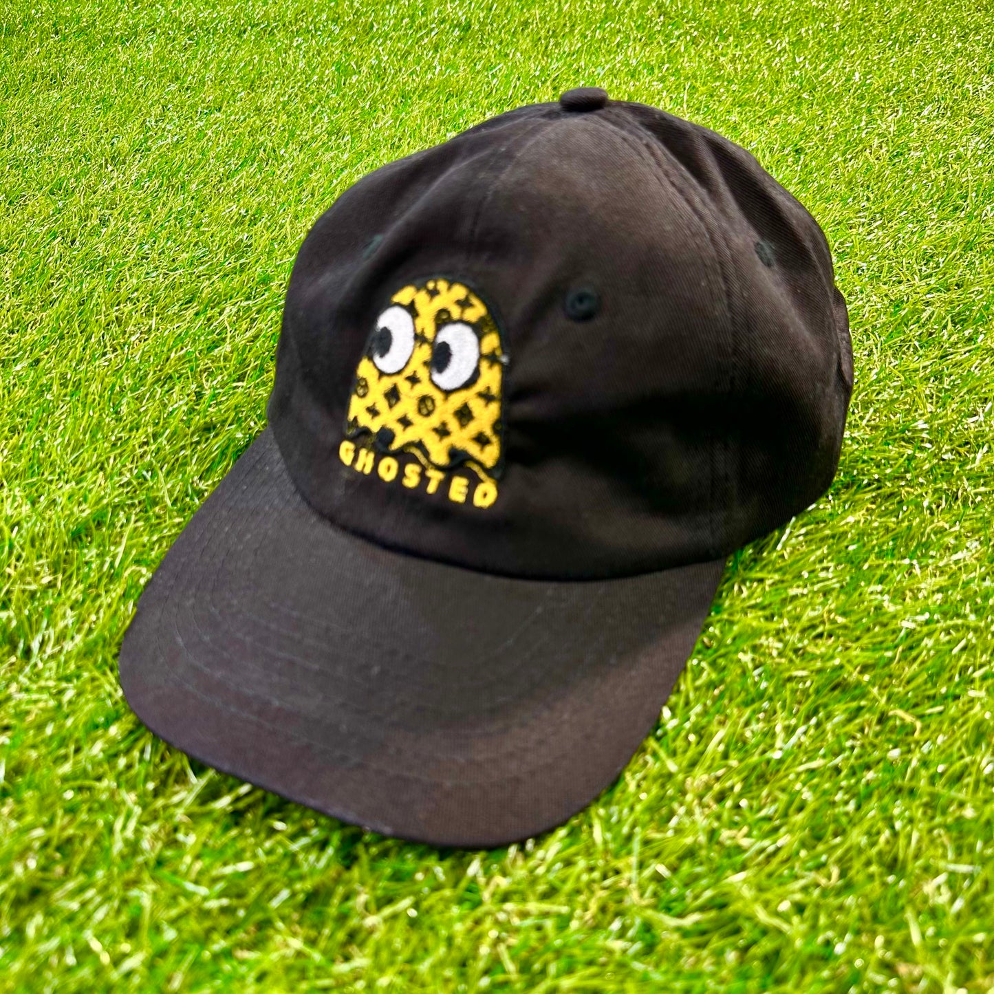 Ghosted Gold Pacman Dad Hat (Black)