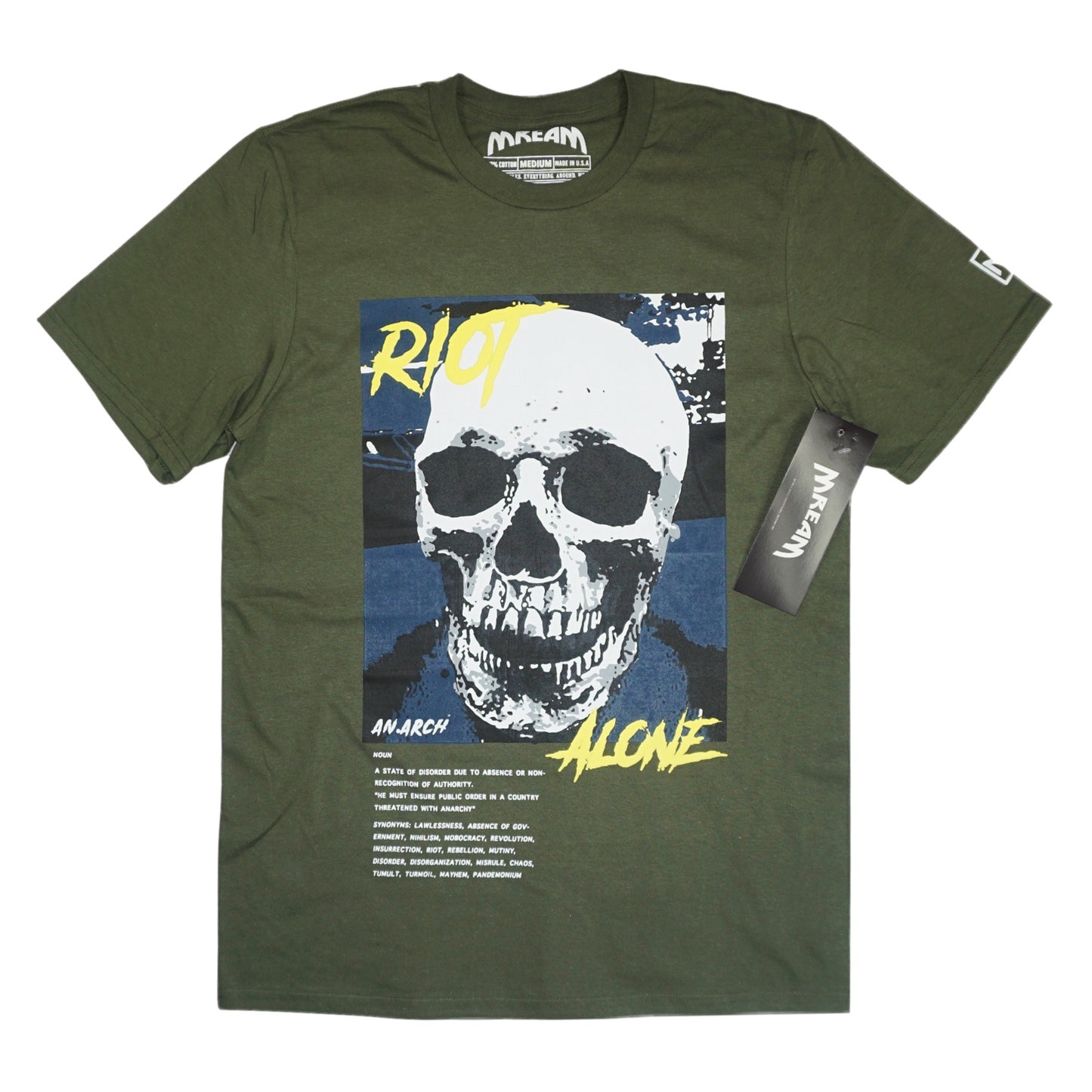 Riot Alone Yllw/Navy Tee (Olive) /D14
