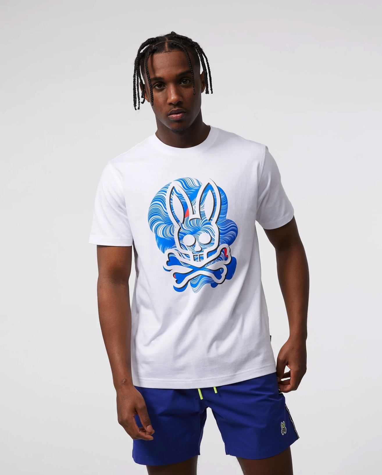 Psycho Bunny Graphic Tee (White/Blue) /D2