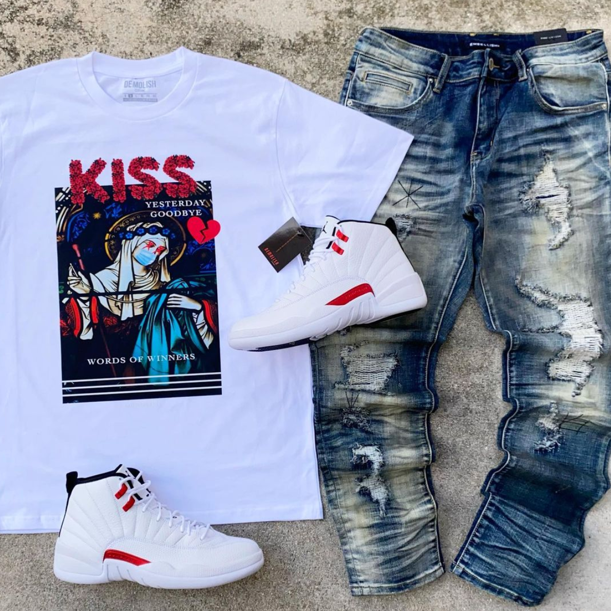 Kiss Yesterday Tee (White/Red) /D4