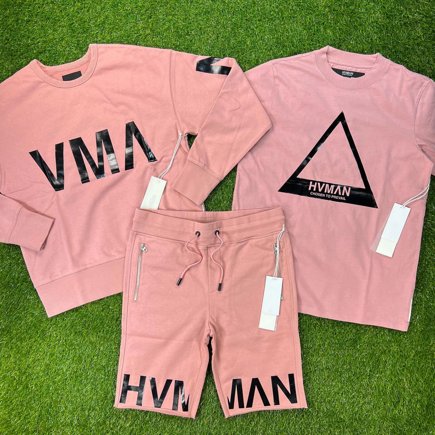 HVMAN Triangle Logo Tee (Dusty Pink) /D1