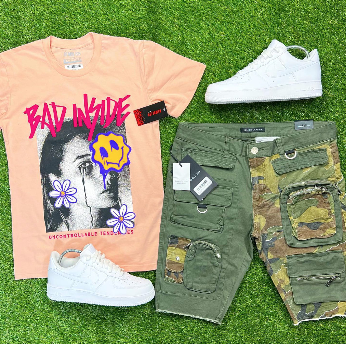 Bad Inside Tee (Pale Pink/Multi) /D14