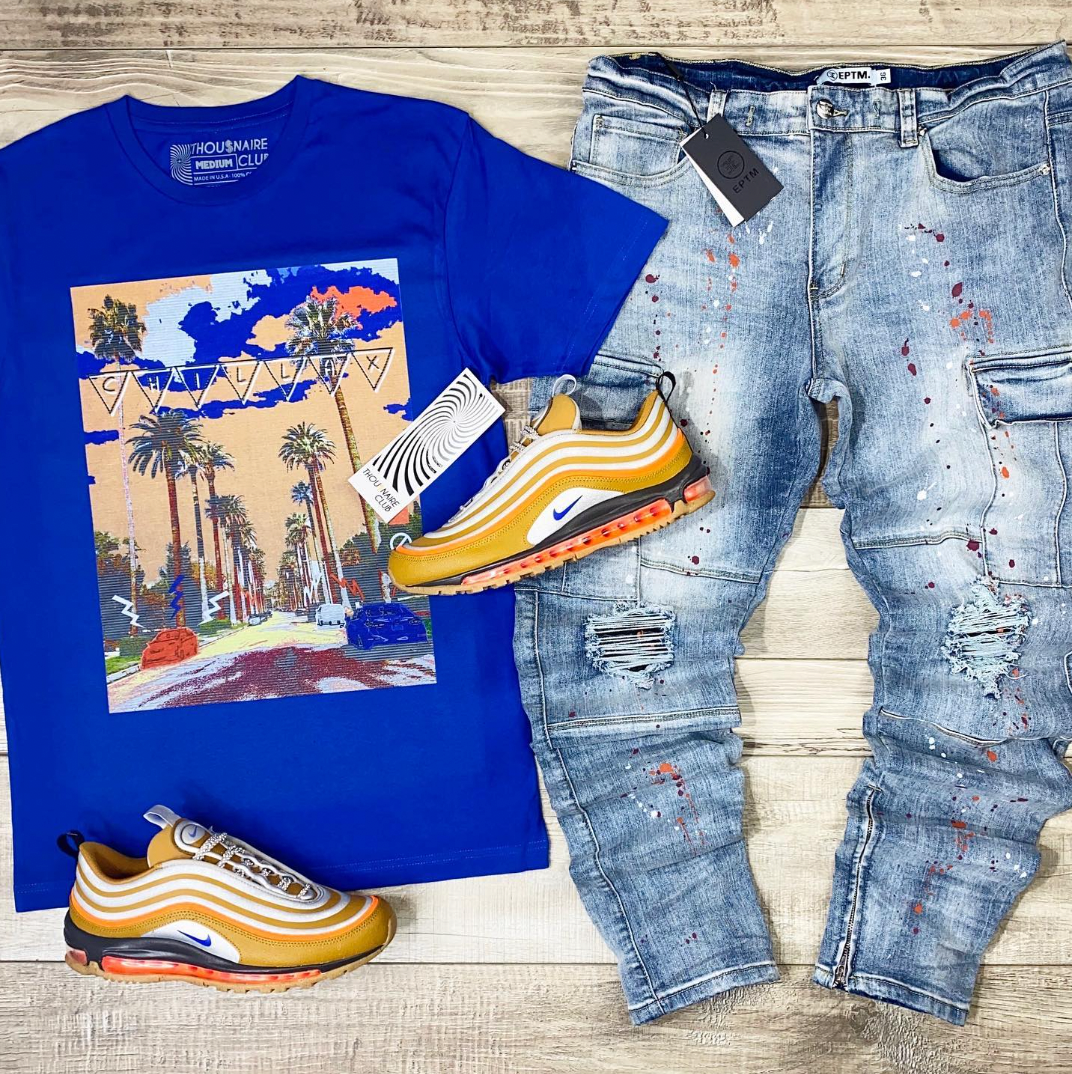 Chillax Tee (Royal/Wheat) /D9