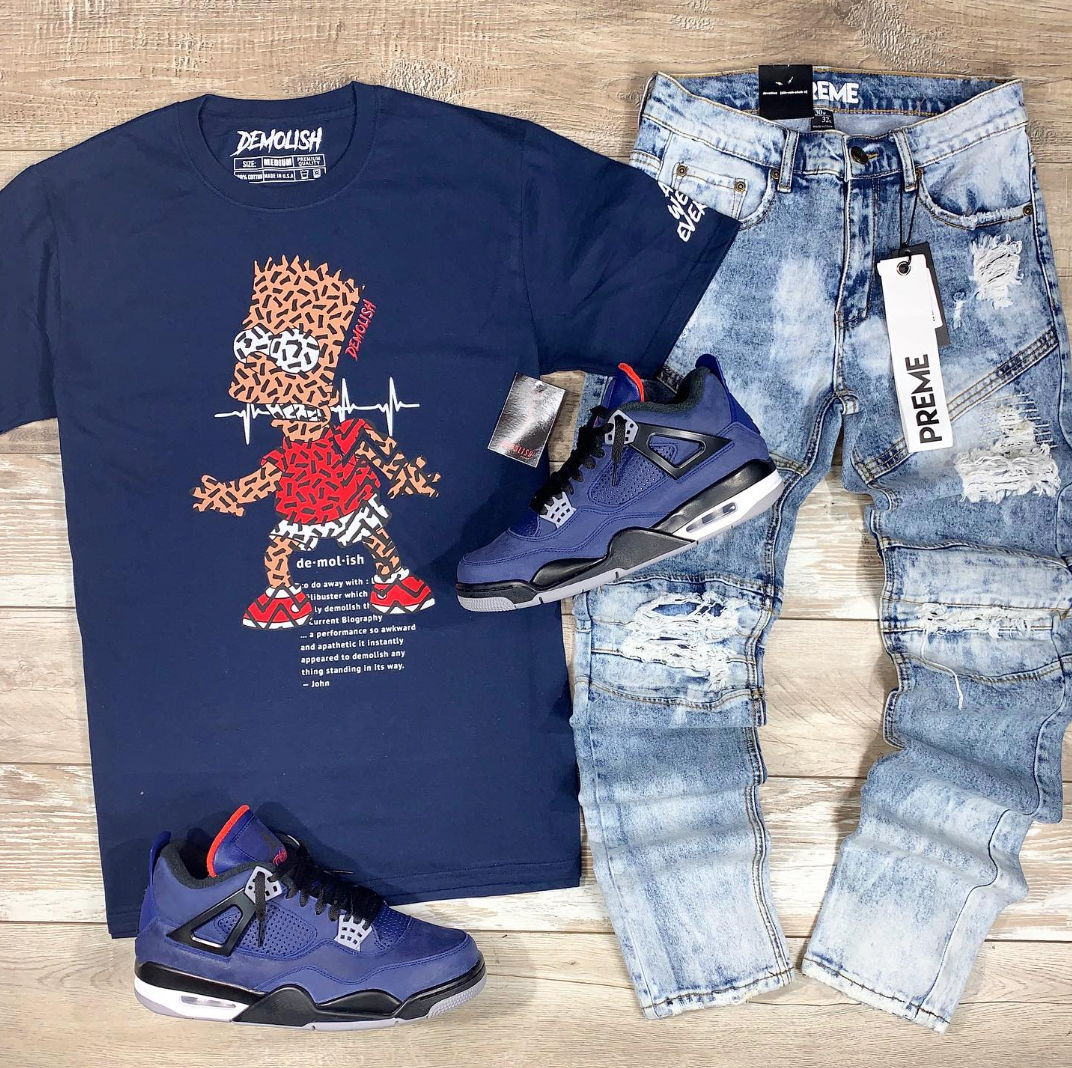 Bart Puzzled Tee (Navy) /D10