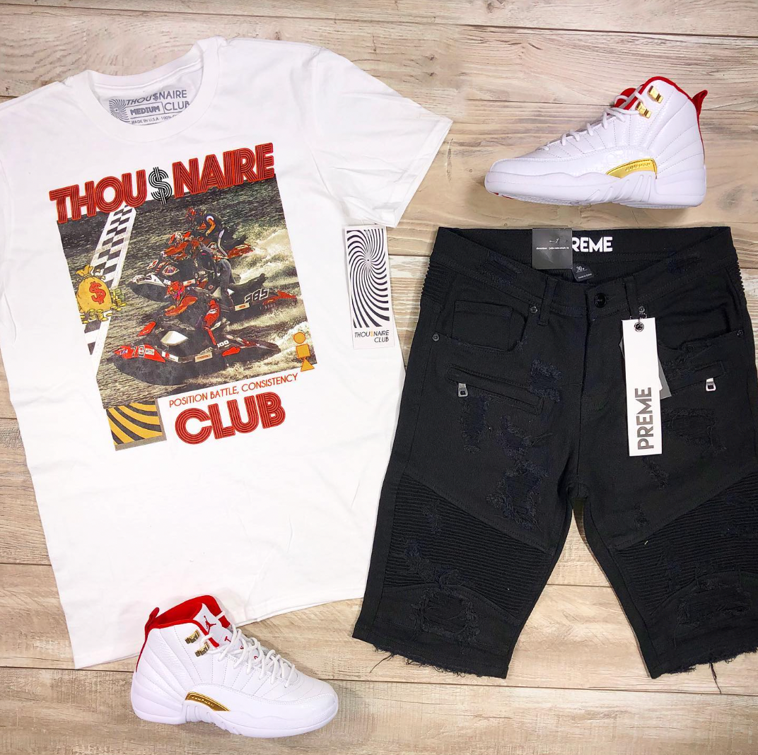 Jet Ski Race Tee (White/Red/Black) / D11