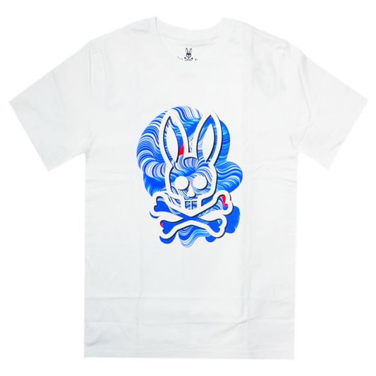 Psycho Bunny Graphic Tee (White/Blue) /D2