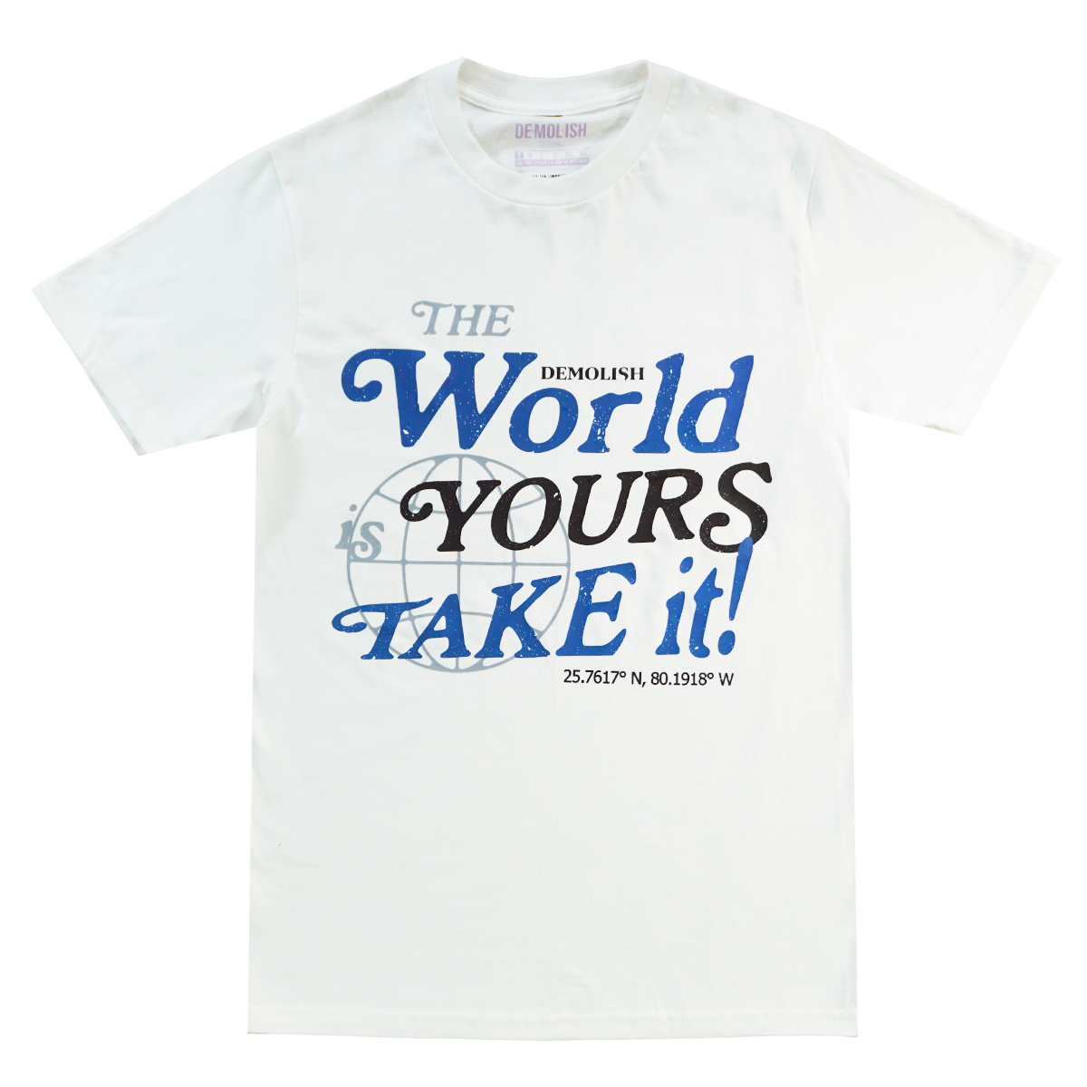 Take The World Tee (Wte/Blu/Grey) /D6